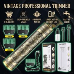 1 (10) Rechargeable Vintage Professional T9 Full Set of Hair Trimmer VPPT
